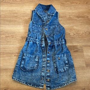 Kids Sleeveless Denim Vest with Pockets